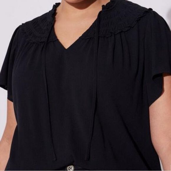 Torrid Black Ruffle Top - 3X - NWT - Picture 1 of 7